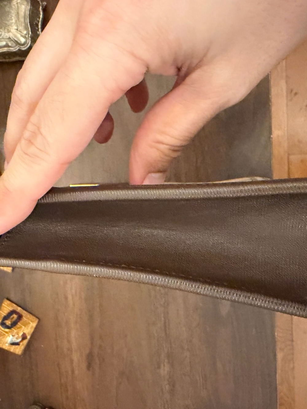 Burberry Tan Check Clutch with Brown Leather Trim - Picture 3 of 8